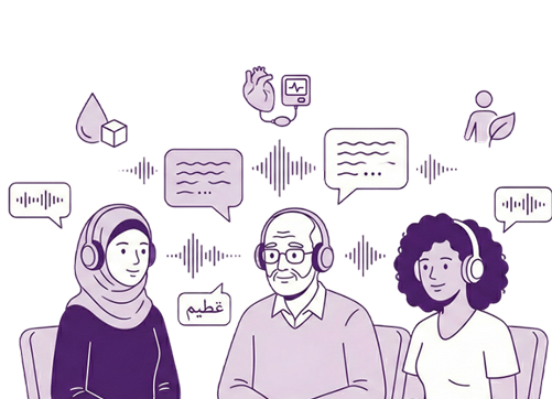 Multilingual health awareness illustration